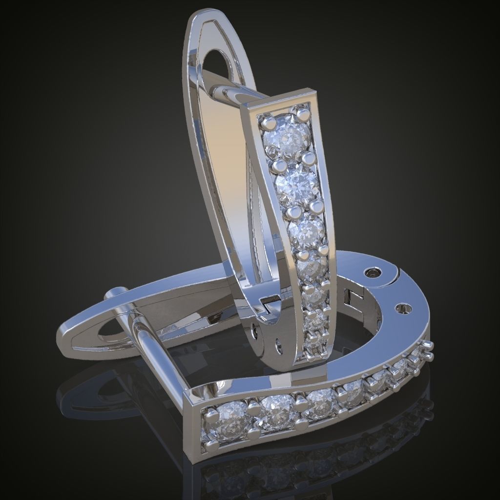 Earring 3D model 3D printable model 0110-11 3D print model_1