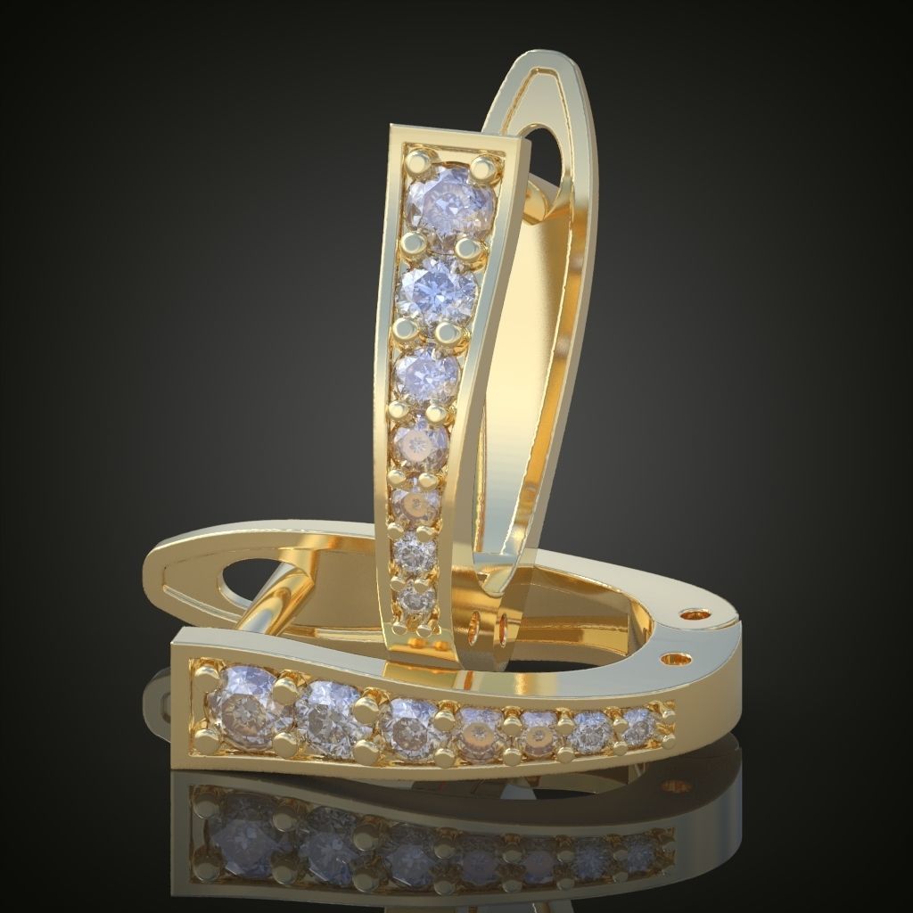 Earring 3D model 3D printable model 0110-11 3D print model_2