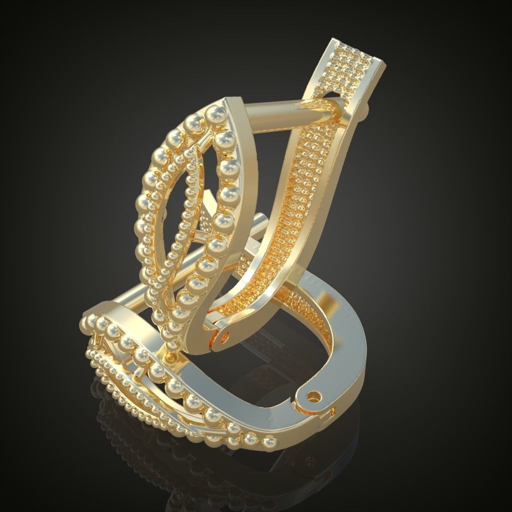Earring 3D model 3D printable model 0111-36ol 3D print model_7