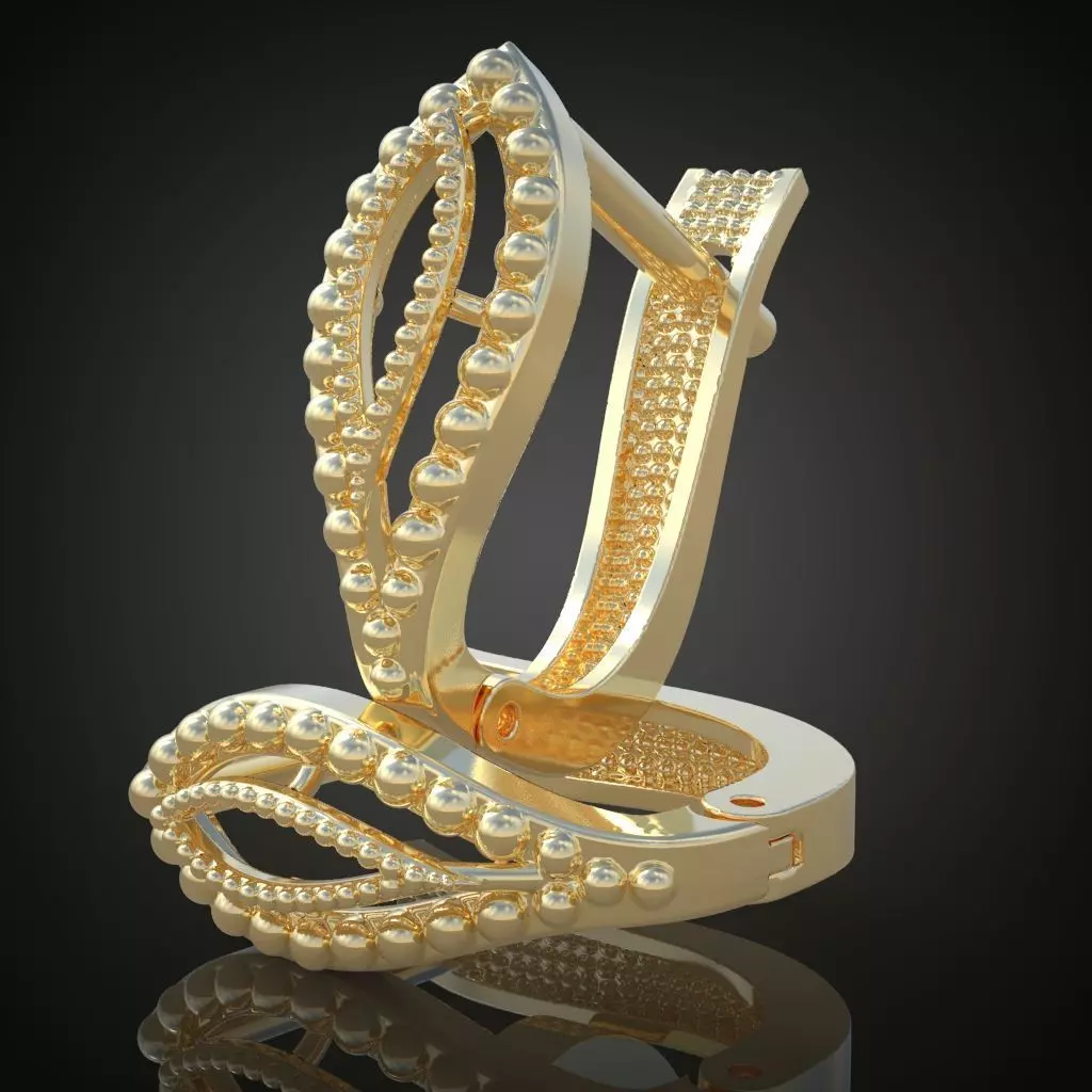 Earring 3D model 3D printable model 0111-36ol 3D print model_0