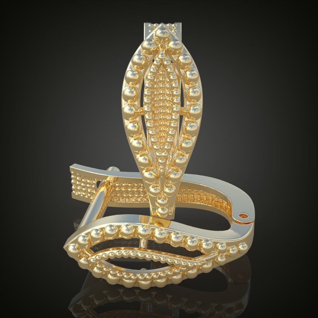 Earring 3D model 3D printable model 0111-36ol 3D print model_2