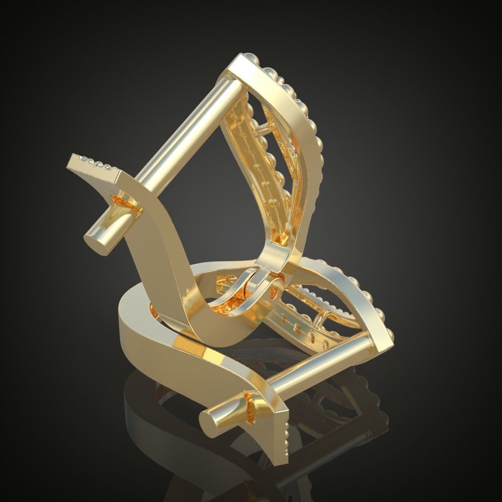 Earring 3D model 3D printable model 0111-36ol 3D print model_4