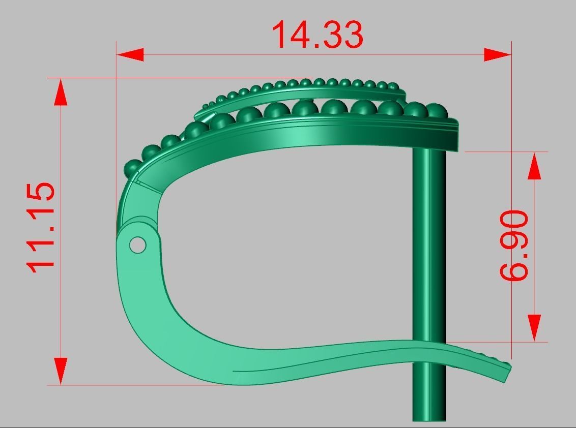 Earring 3D model 3D printable model 0111-36ol 3D print model_13