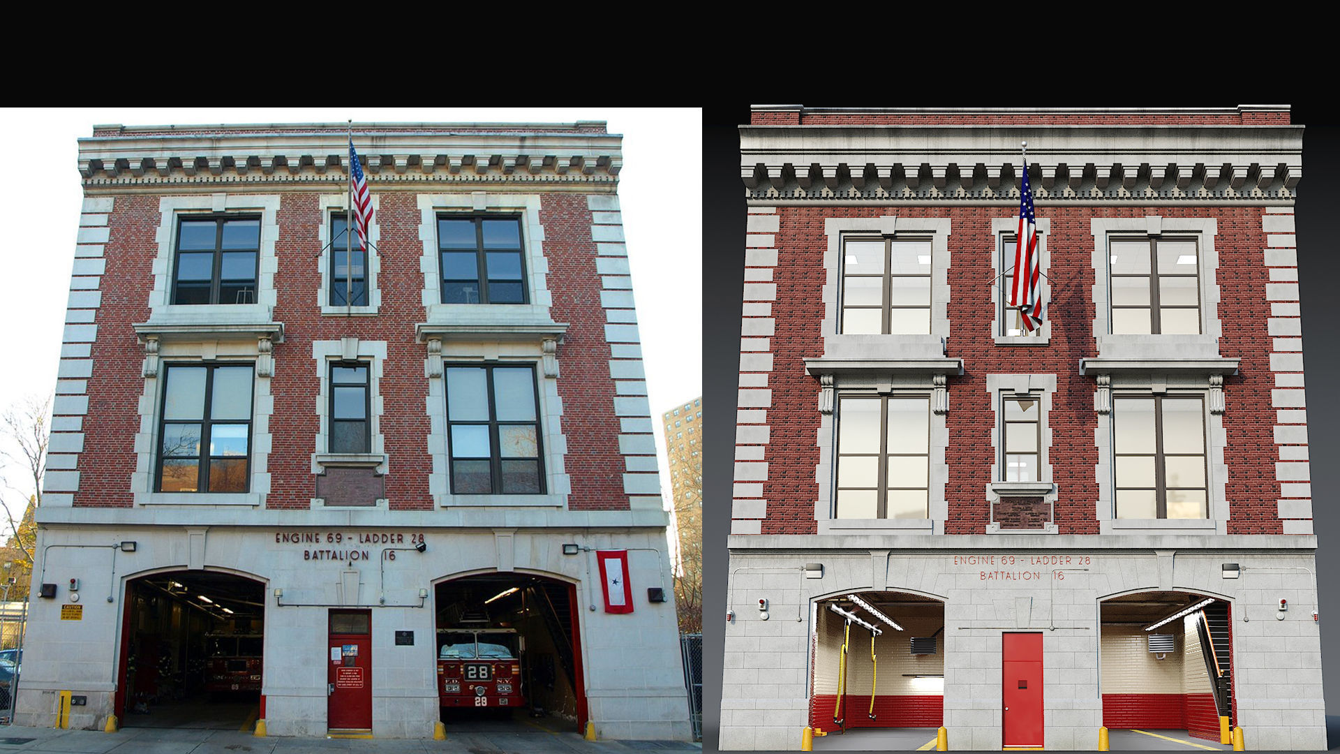 Firehouse FDNY with interior Low-poly 3D model_56