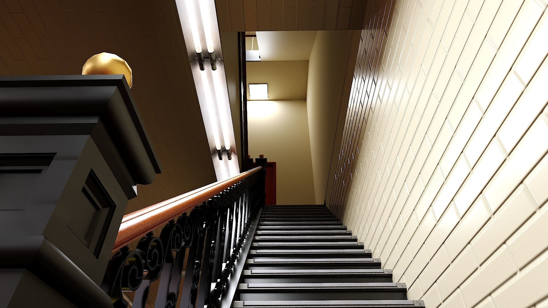 Firehouse FDNY with interior Low-poly 3D model_21