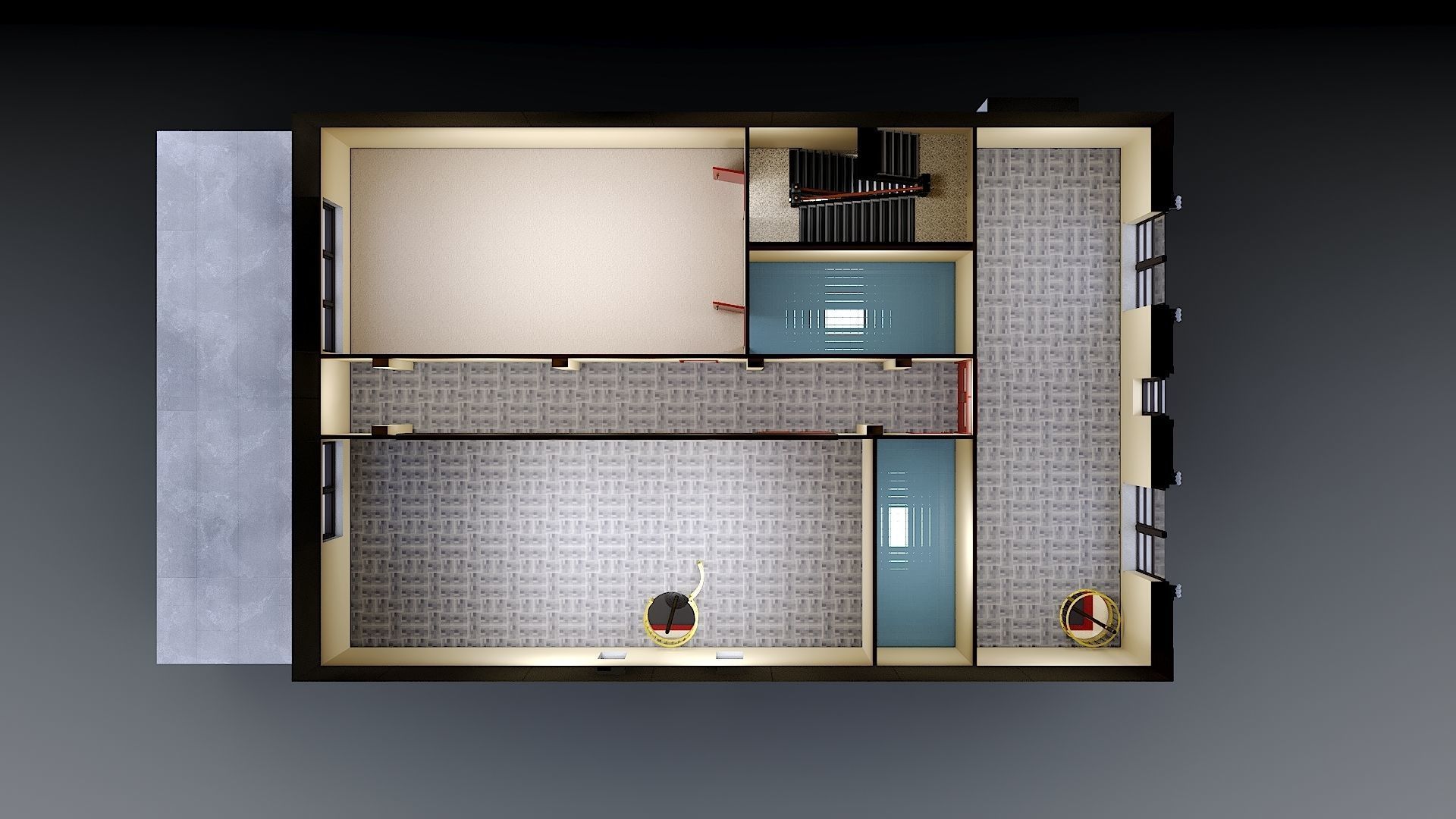 Firehouse FDNY with interior Low-poly 3D model_34