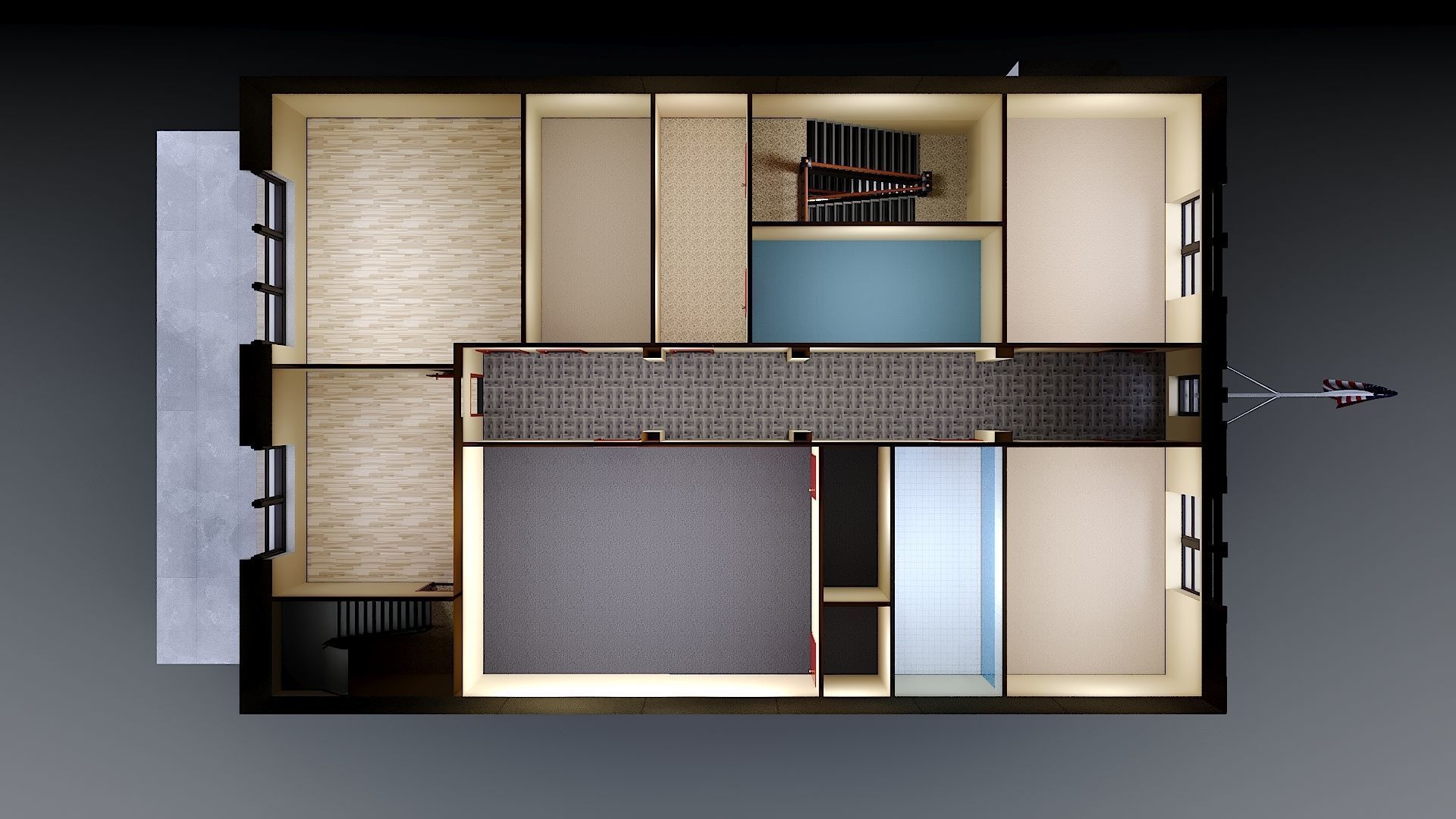 Firehouse FDNY with interior Low-poly 3D model_33