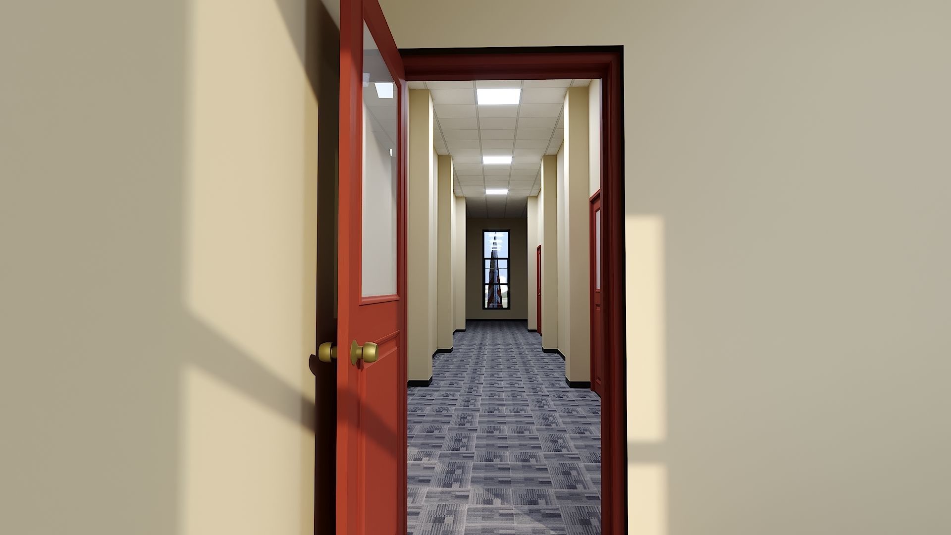 Firehouse FDNY with interior Low-poly 3D model_25