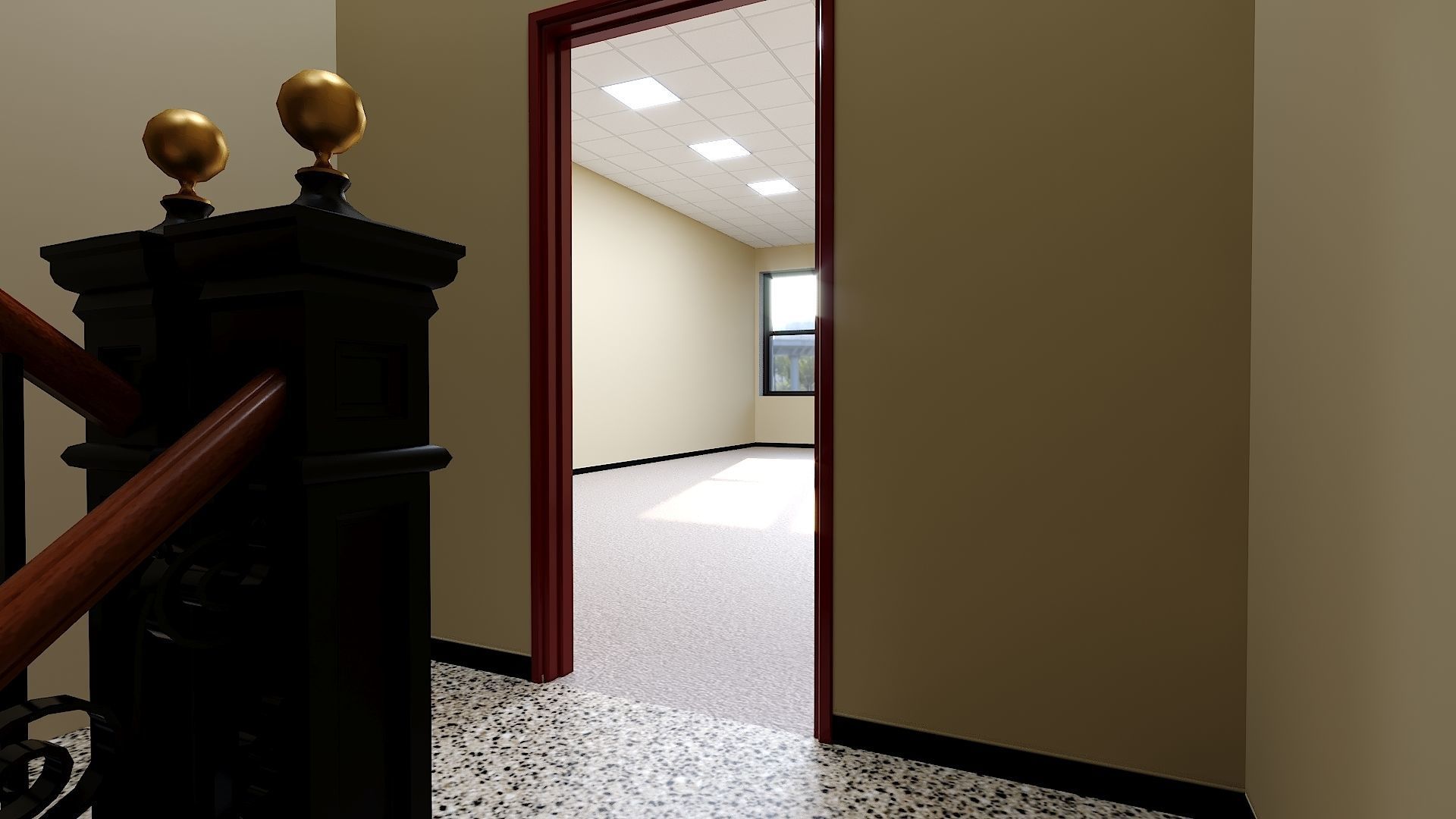 Firehouse FDNY with interior Low-poly 3D model_23