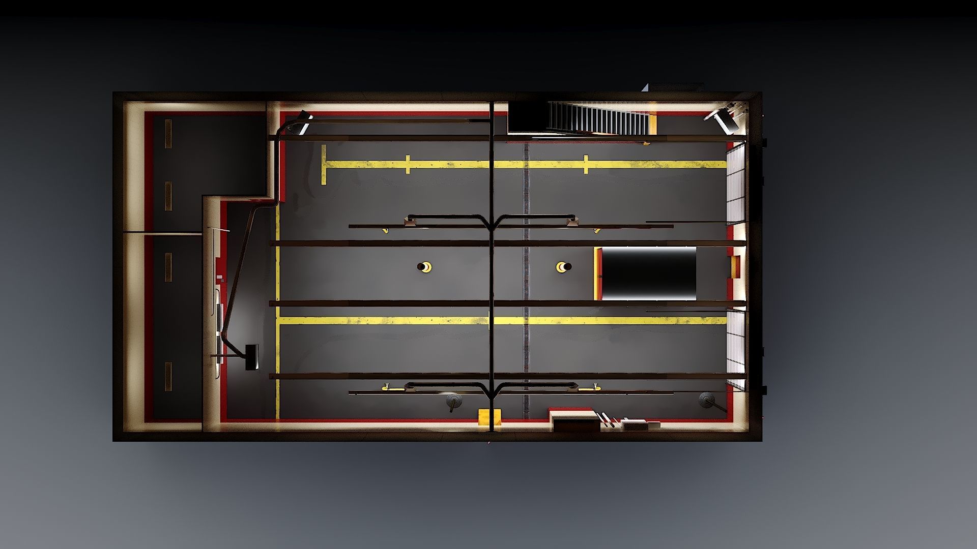 Firehouse FDNY with interior Low-poly 3D model_35