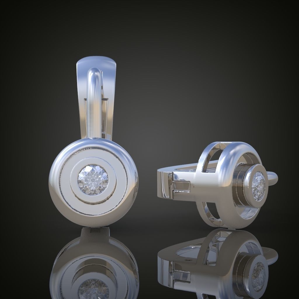 Earring 3D model 3D printable model 0113-35 3D print model_3