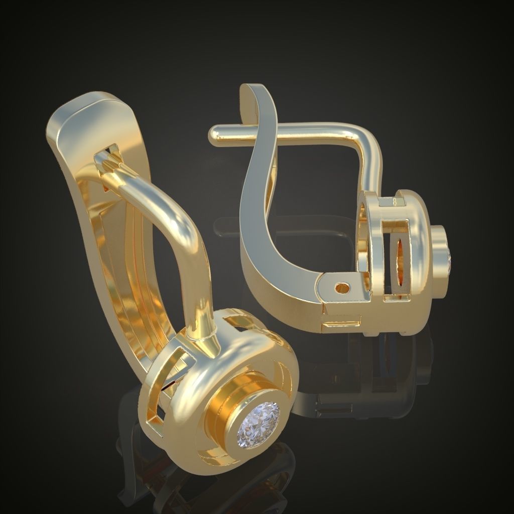 Earring 3D model 3D printable model 0113-35 3D print model_8
