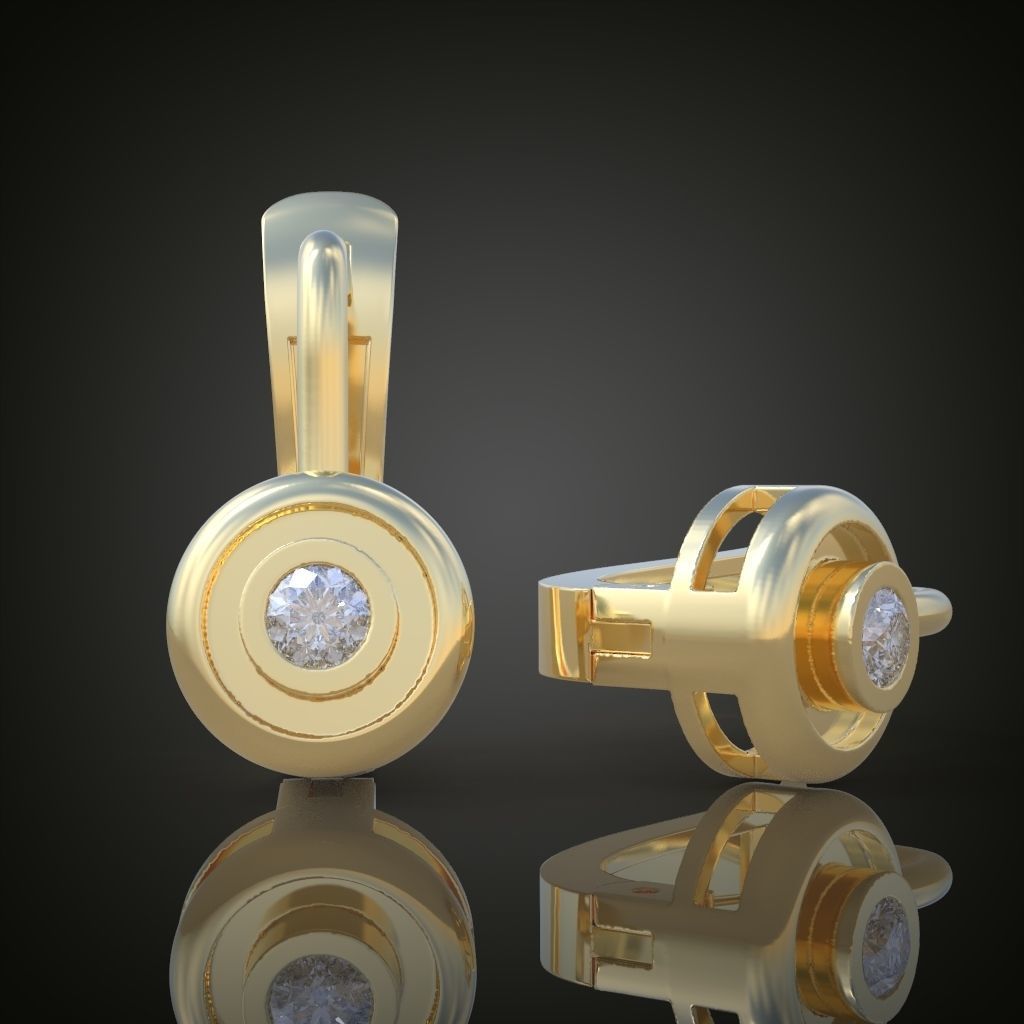 Earring 3D model 3D printable model 0113-35 3D print model_2