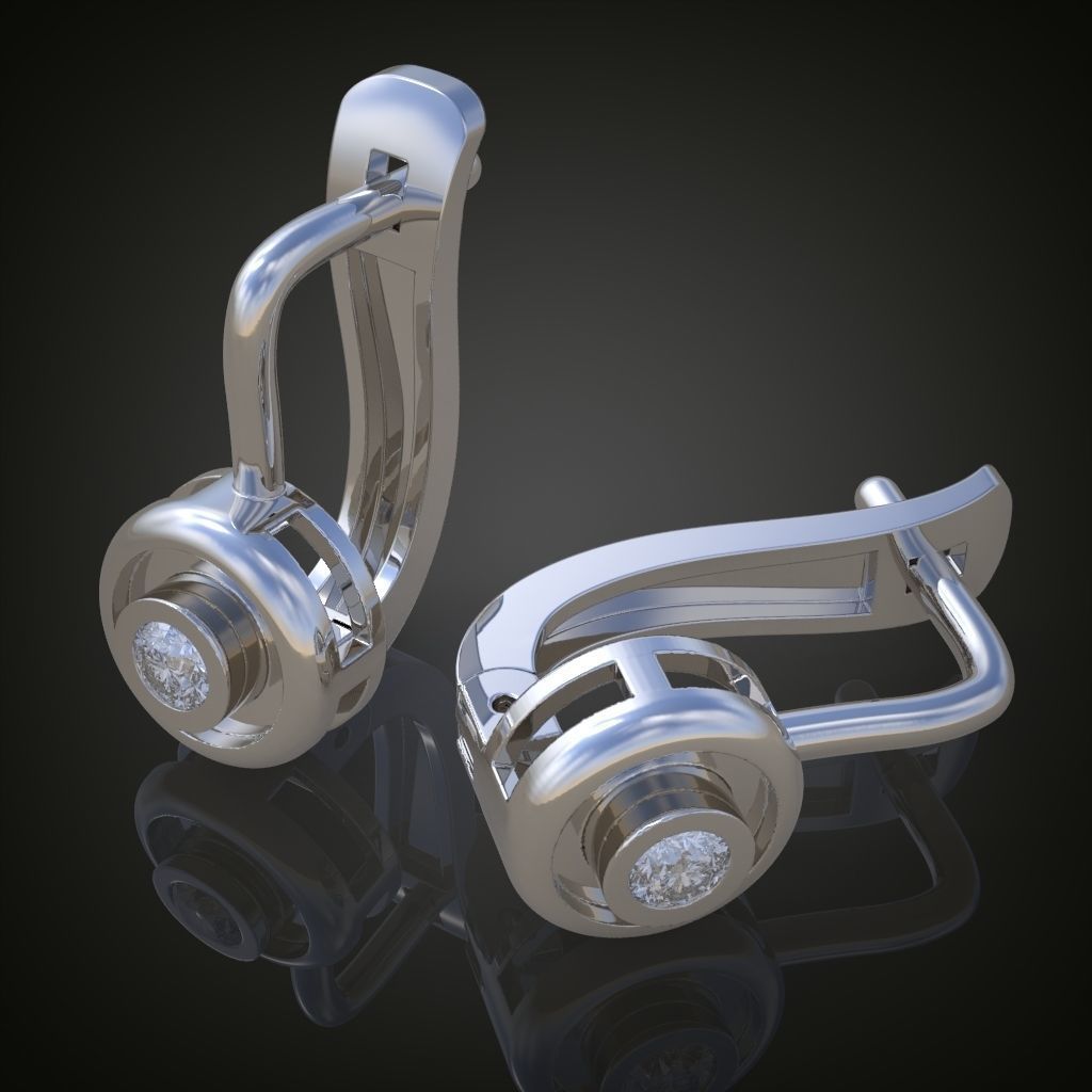 Earring 3D model 3D printable model 0113-35 3D print model_1