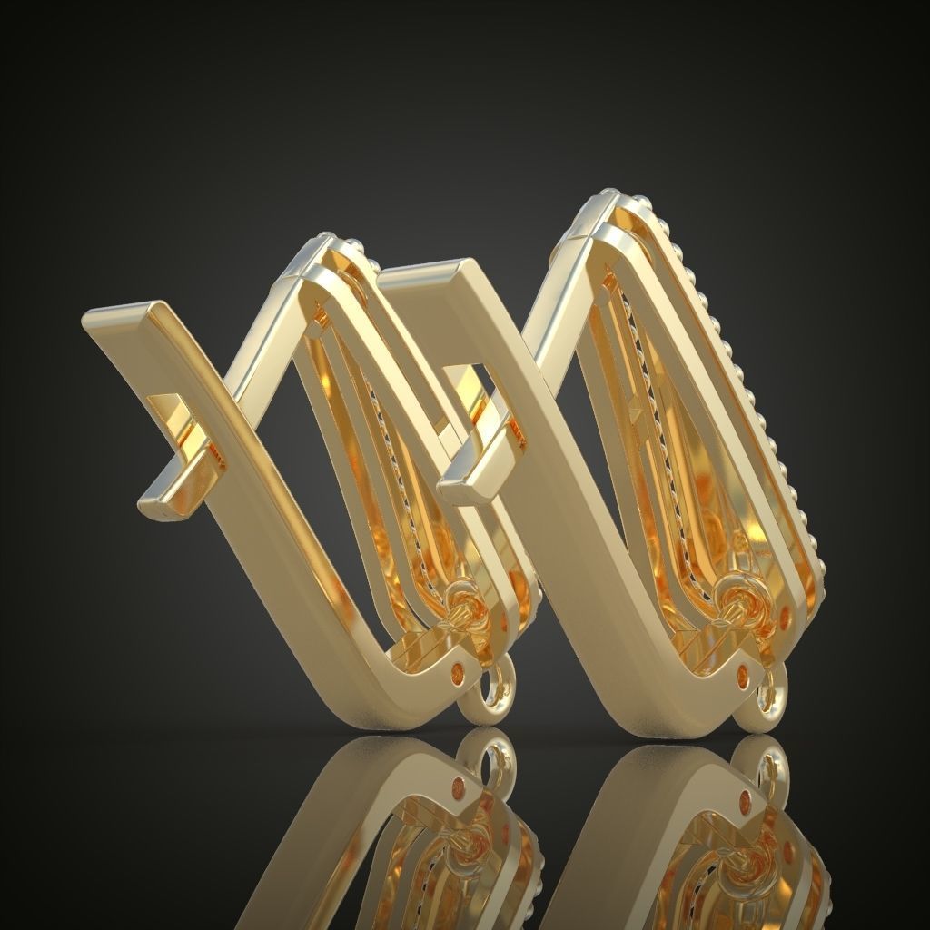 Earring 3D model 3D printable model 0115-9 3D print model_11