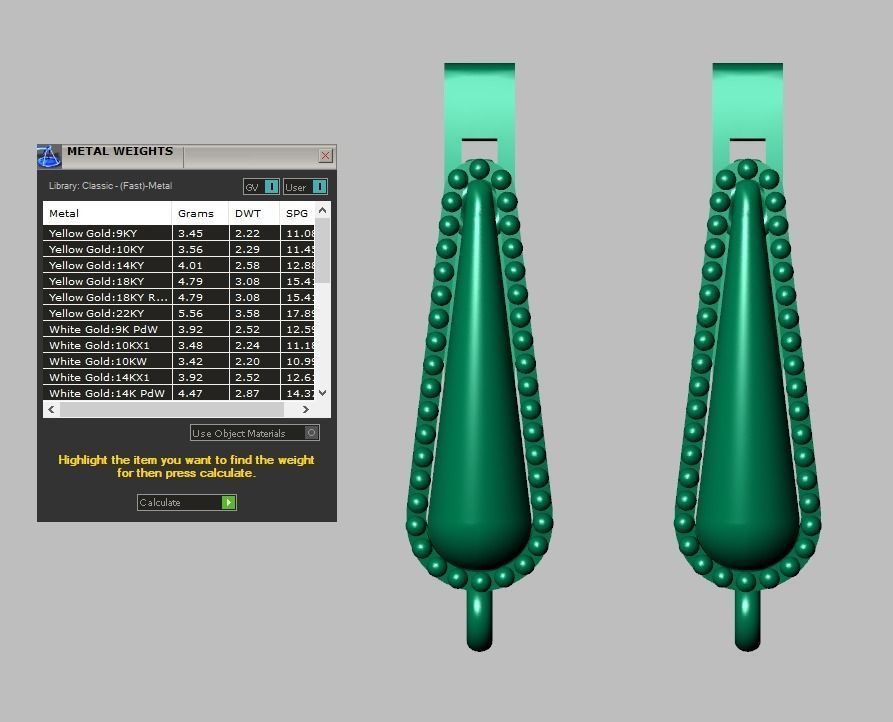 Earring 3D model 3D printable model 0115-9 3D print model_17