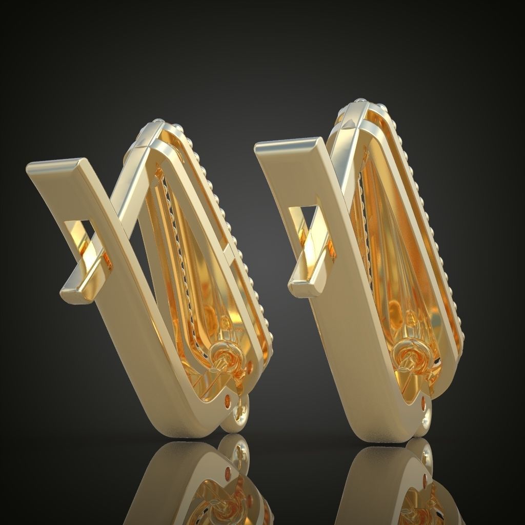 Earring 3D model 3D printable model 0115-9 3D print model_4