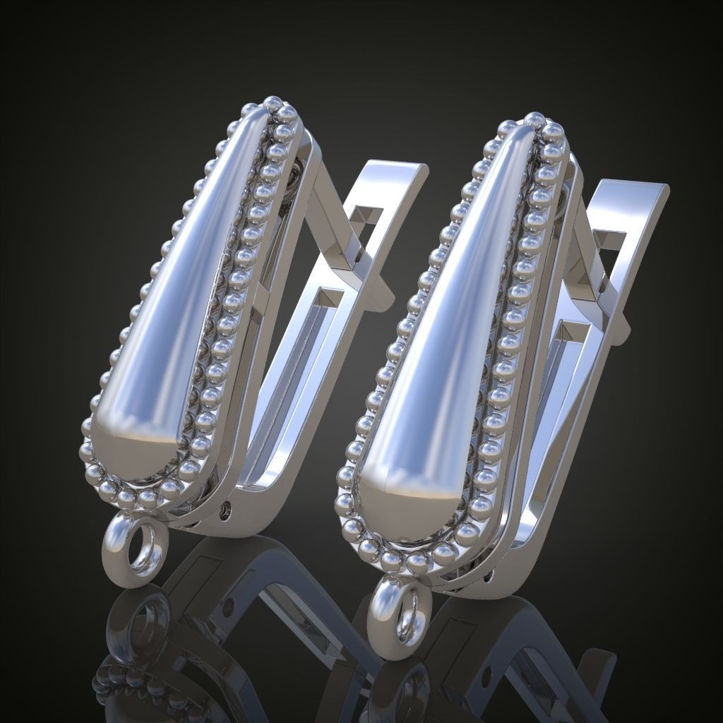 Earring 3D model 3D printable model 0115-9 3D print model_1