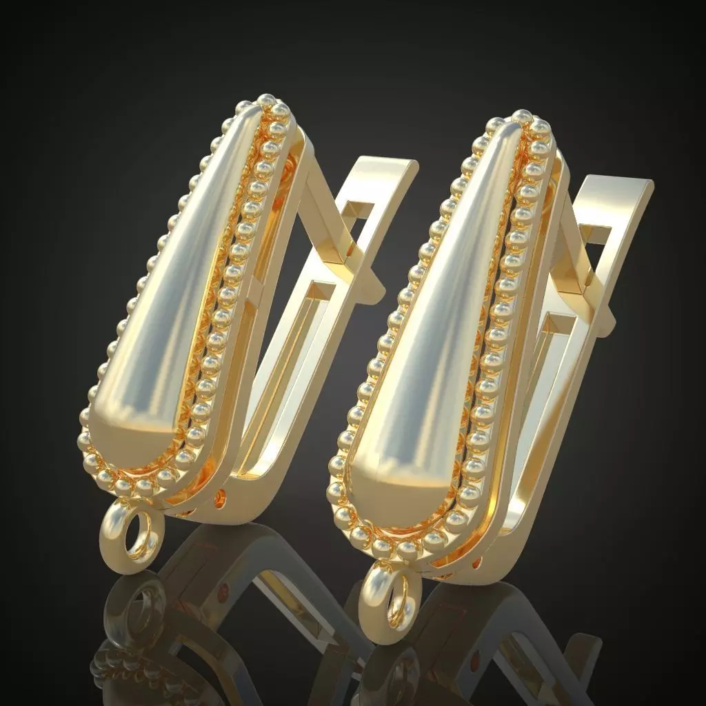Earring 3D model 3D printable model 0115-9 3D print model_0