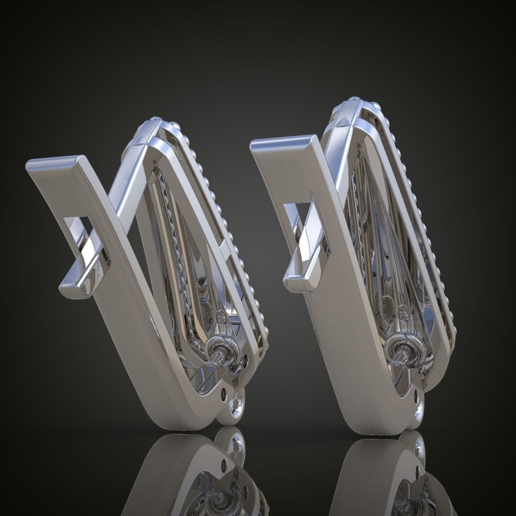 Earring 3D model 3D printable model 0115-9 3D print model_5