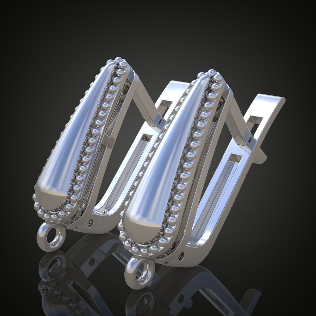 Earring 3D model 3D printable model 0115-9 3D print model_2