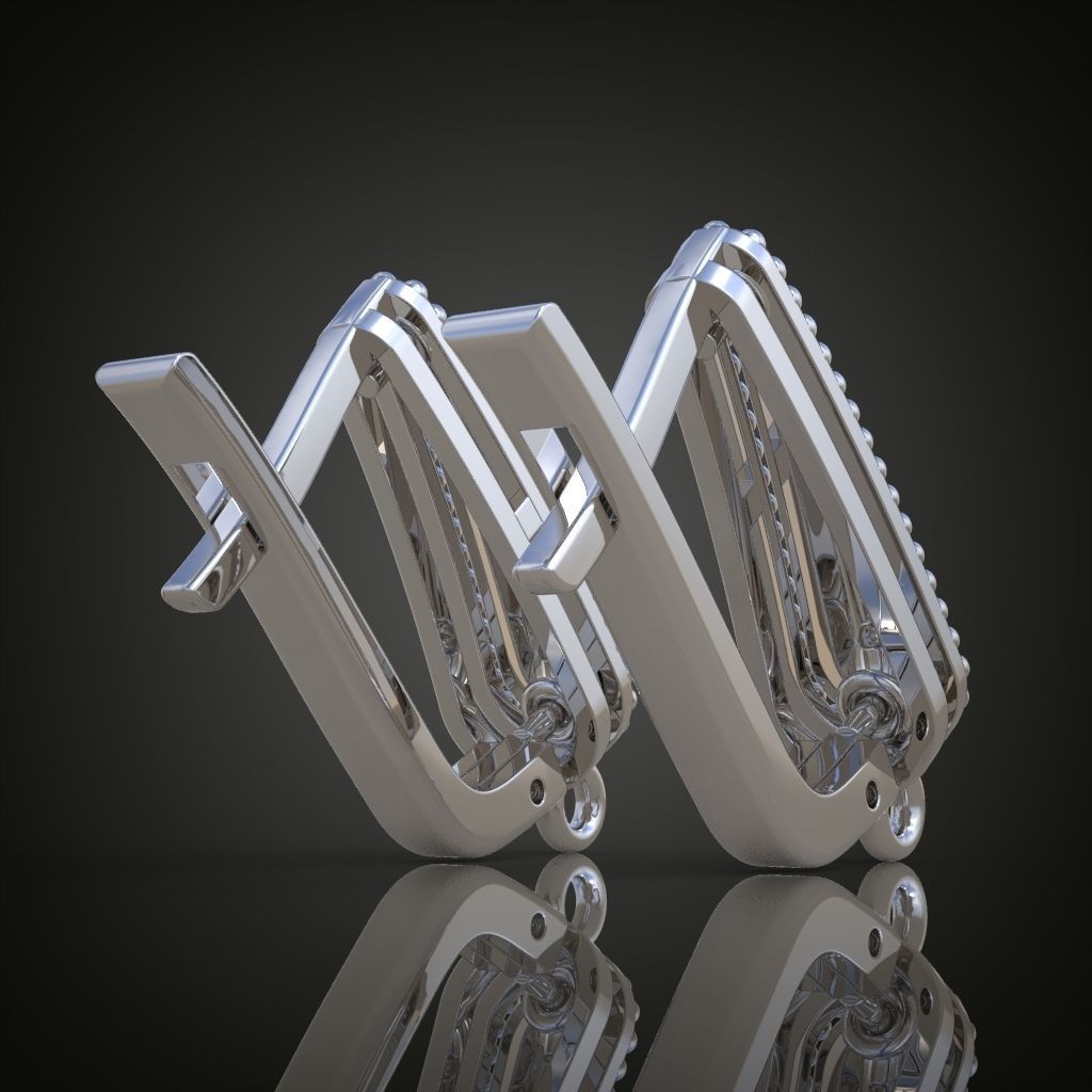 Earring 3D model 3D printable model 0115-9 3D print model_10