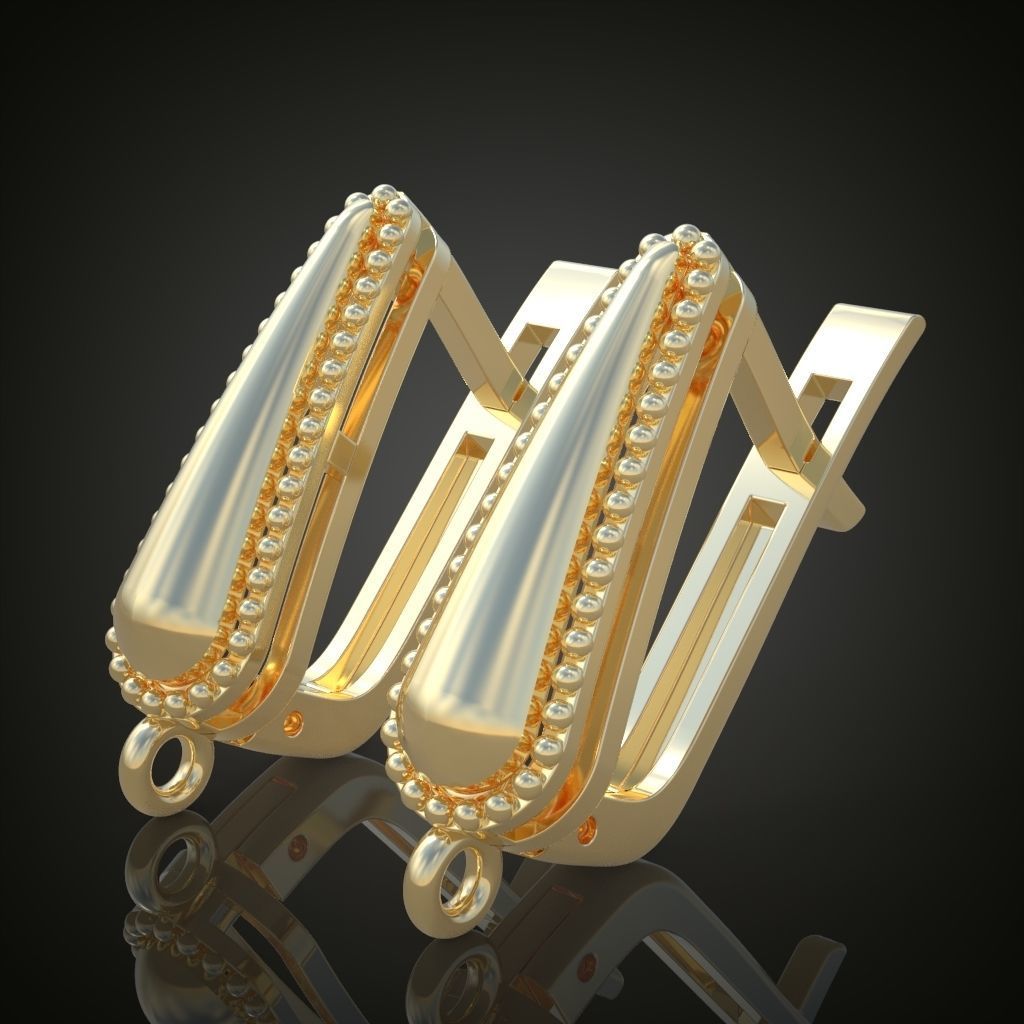 Earring 3D model 3D printable model 0115-9 3D print model_3