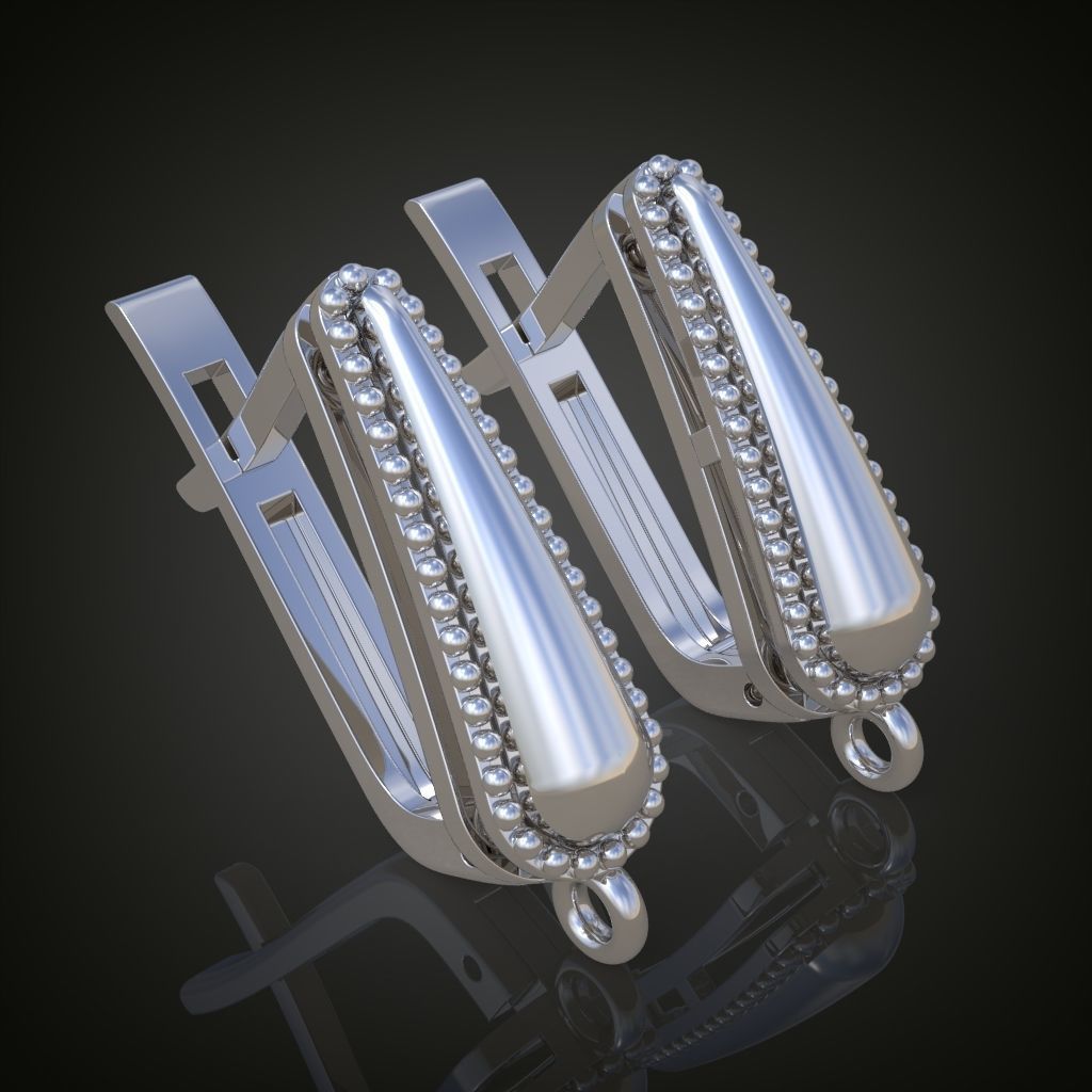 Earring 3D model 3D printable model 0115-9 3D print model_9