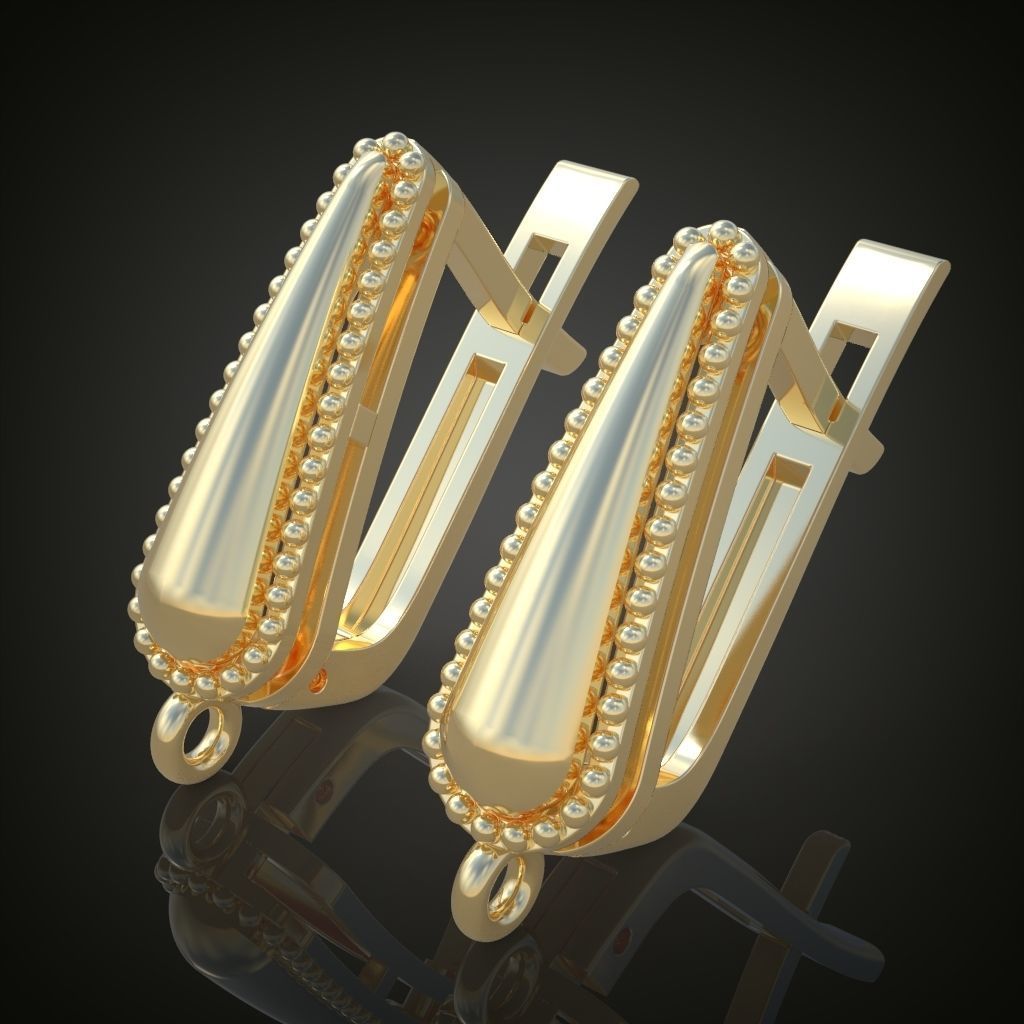 Earring 3D model 3D printable model 0115-9 3D print model_7