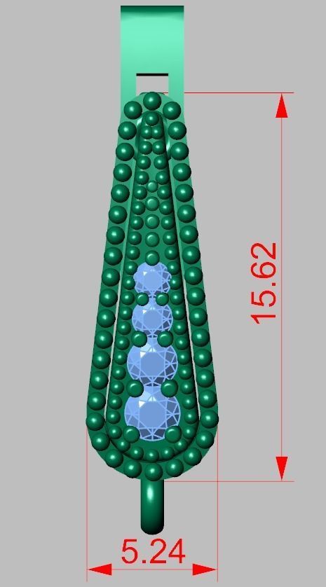 Earring 3D model 3D printable model 0116-8 3D print model_15