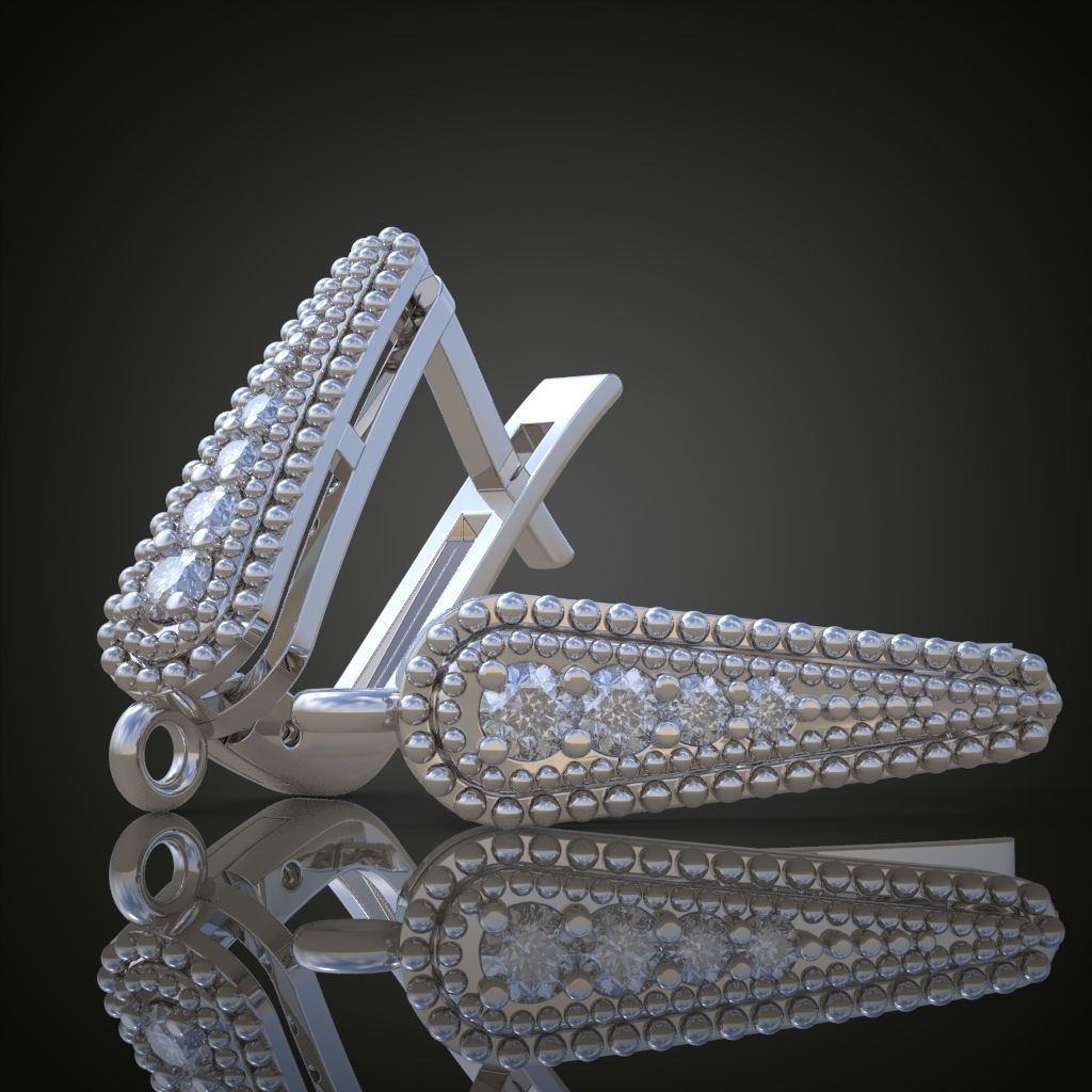 Earring 3D model 3D printable model 0116-8 3D print model_9