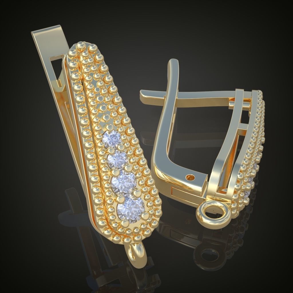 Earring 3D model 3D printable model 0116-8 3D print model_7