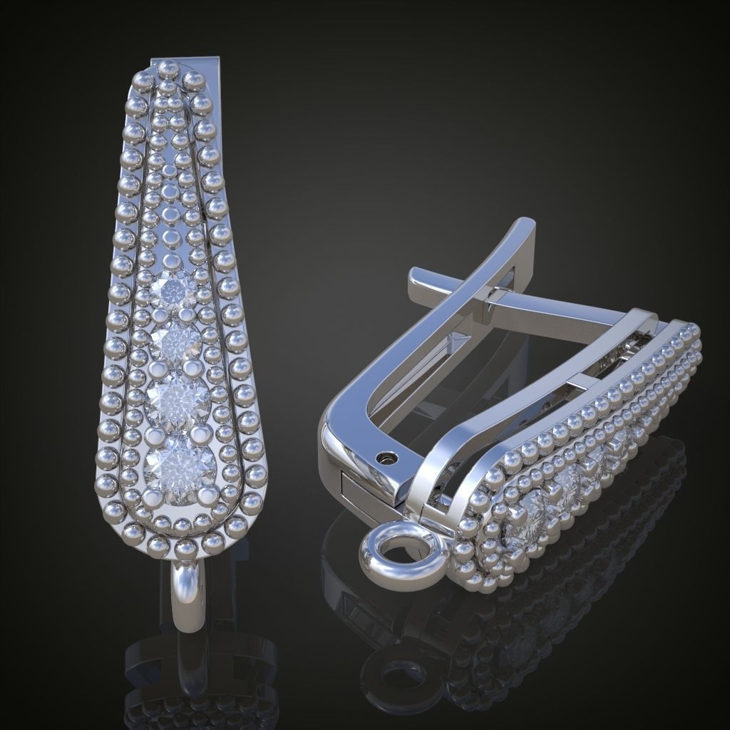 Earring 3D model 3D printable model 0116-8 3D print model_3