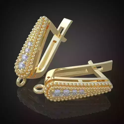Earring 3D model 3D printable model 0116-8 3D print model