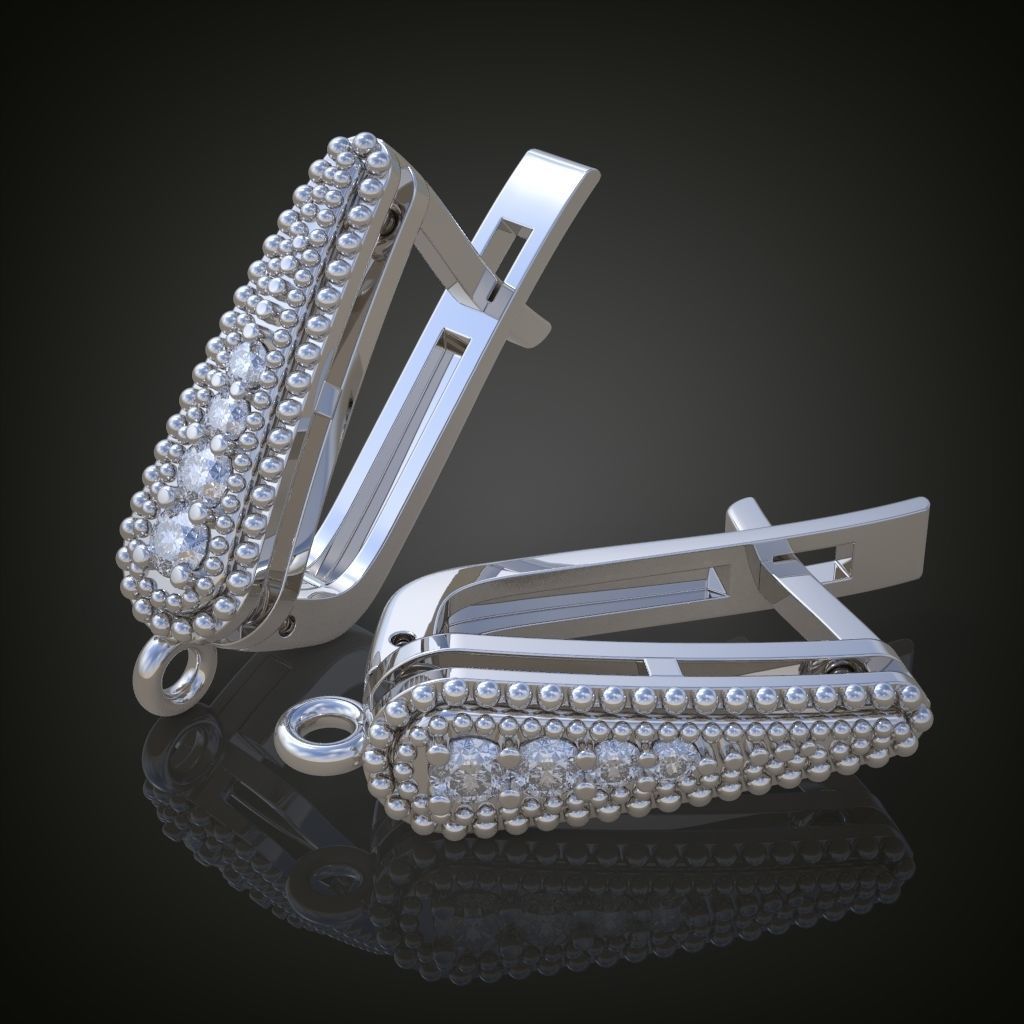 Earring 3D model 3D printable model 0116-8 3D print model_1