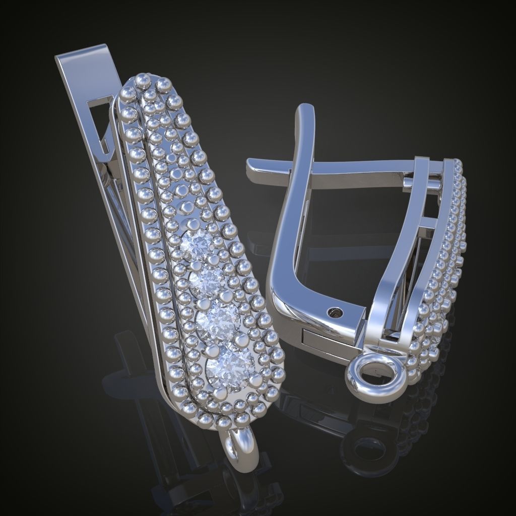 Earring 3D model 3D printable model 0116-8 3D print model_6