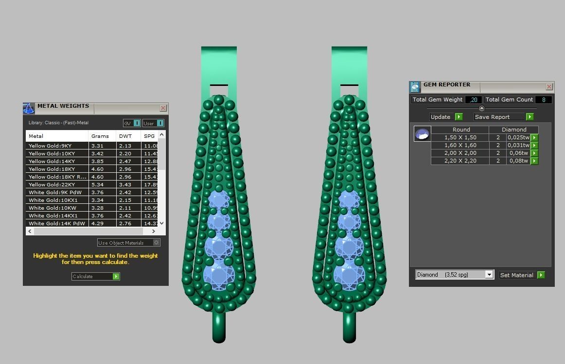 Earring 3D model 3D printable model 0116-8 3D print model_14