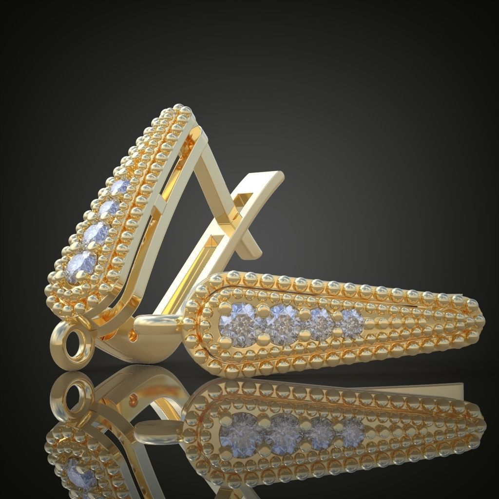 Earring 3D model 3D printable model 0116-8 3D print model_8