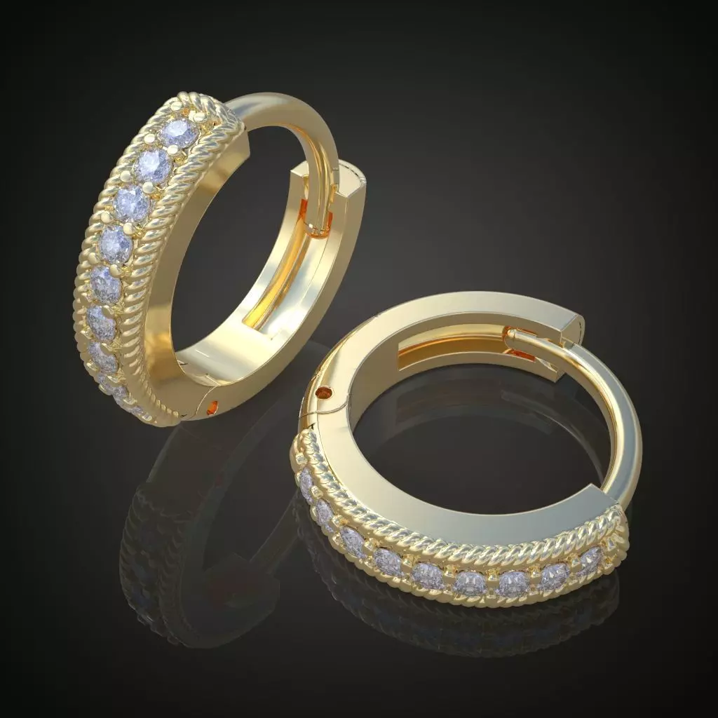 Exclusive Earrings model 3D printable model 0117-9ol 3D print model