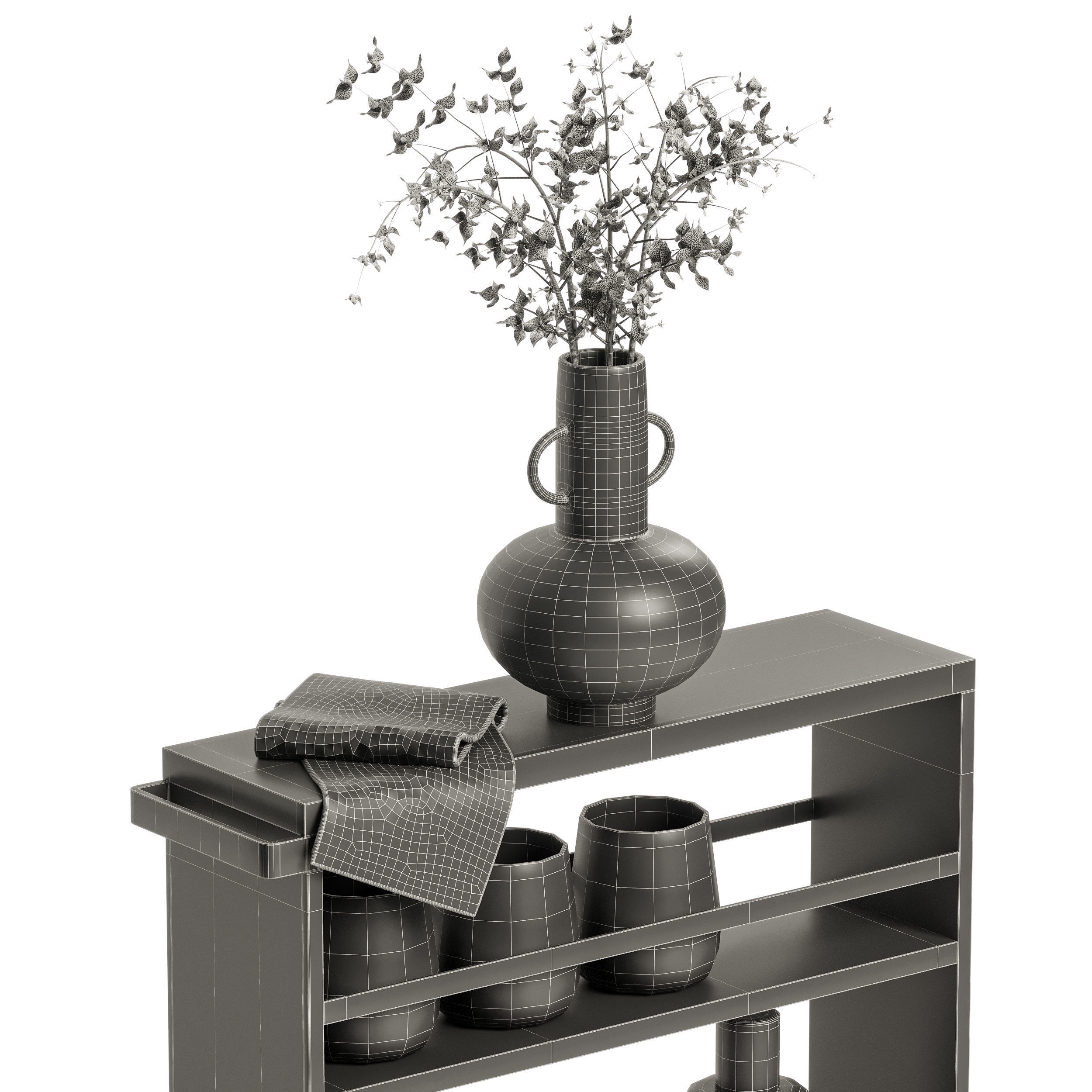 Crate and barrel Yamazaki Black Rolling Cart 3D model CGTrader