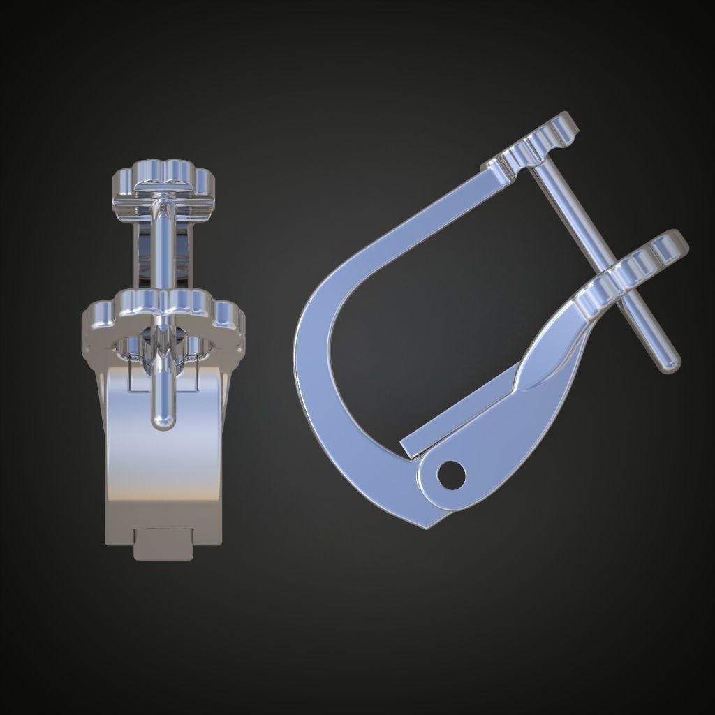 Earring 3D model 3D printable model 0120 3D print model_10