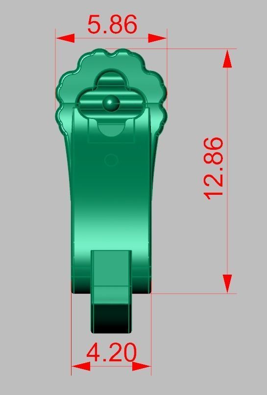 Earring 3D model 3D printable model 0120 3D print model_22