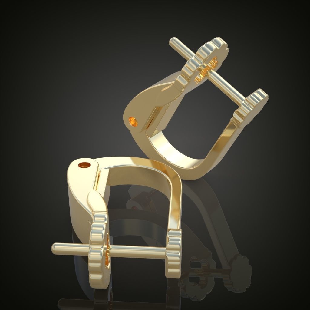 Earring 3D model 3D printable model 0120 3D print model_8