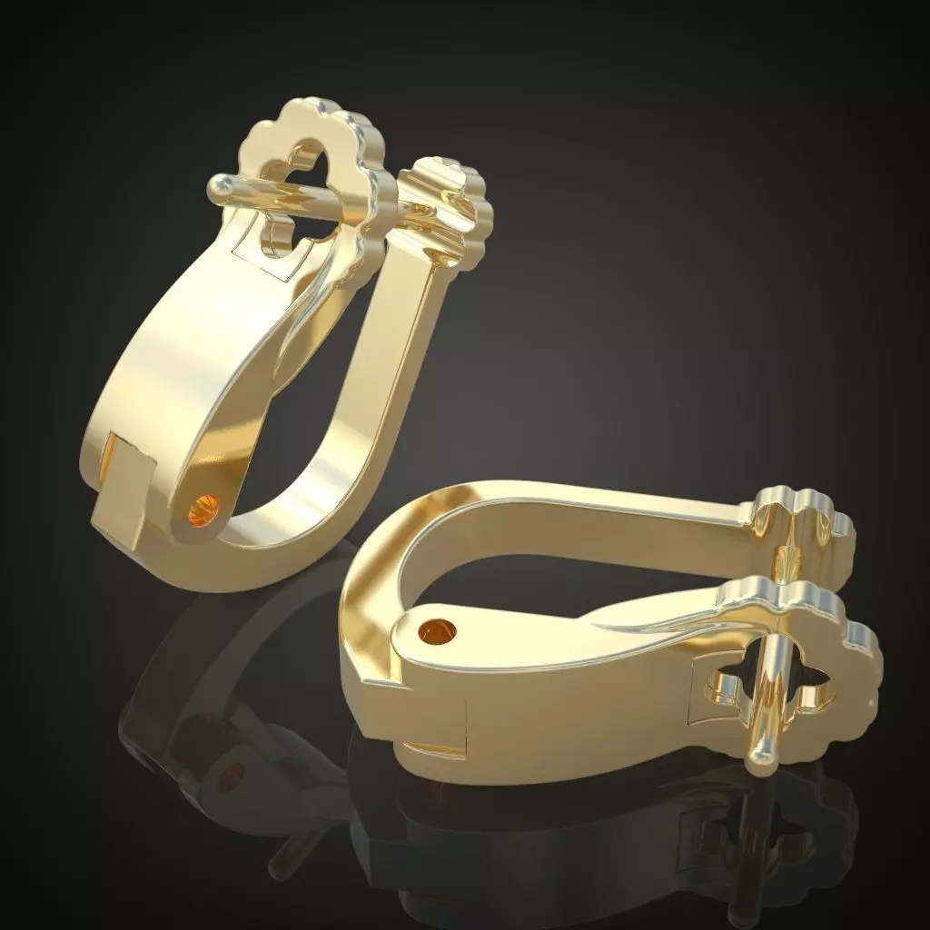 Earring 3D model 3D printable model 0120 3D print model_0