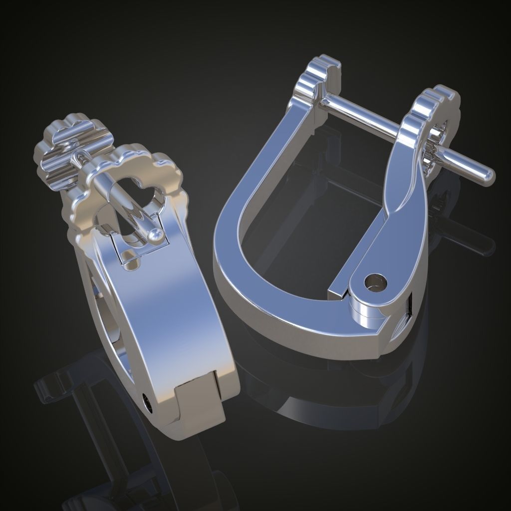Earring 3D model 3D printable model 0120 3D print model_14