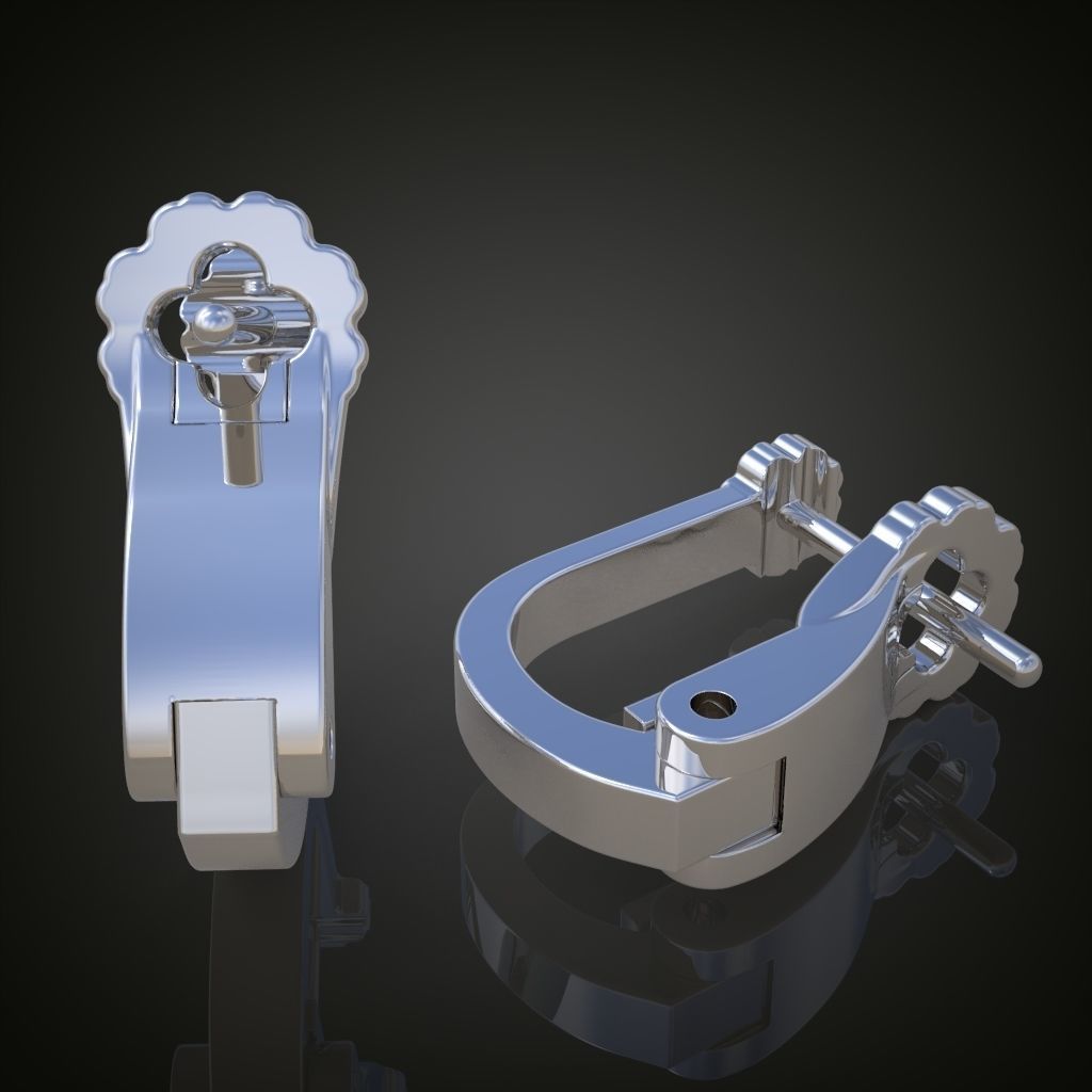 Earring 3D model 3D printable model 0120 3D print model_3