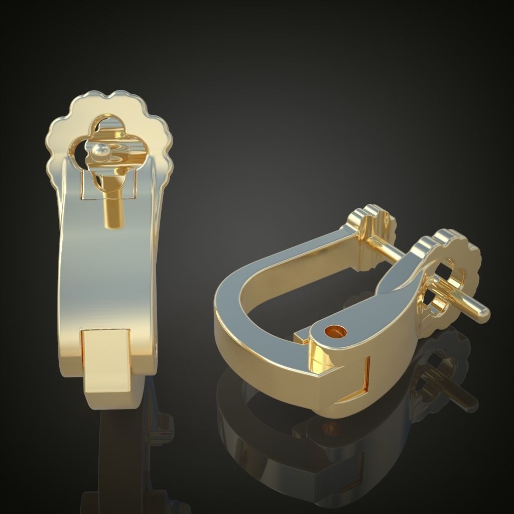 Earring 3D model 3D printable model 0120 3D print model_2