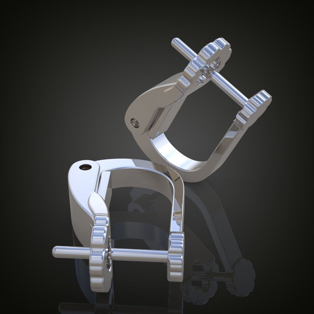 Earring 3D model 3D printable model 0120 3D print model_9