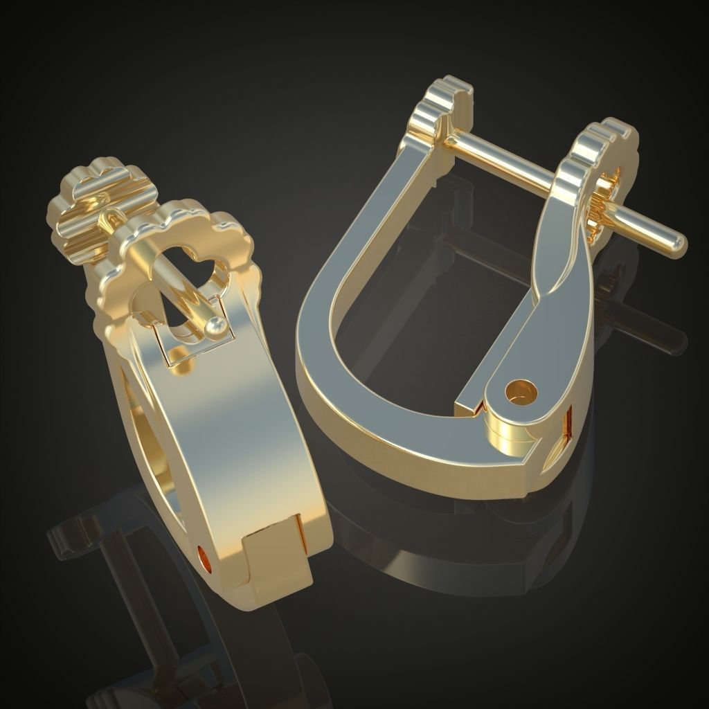 Earring 3D model 3D printable model 0120 3D print model_15