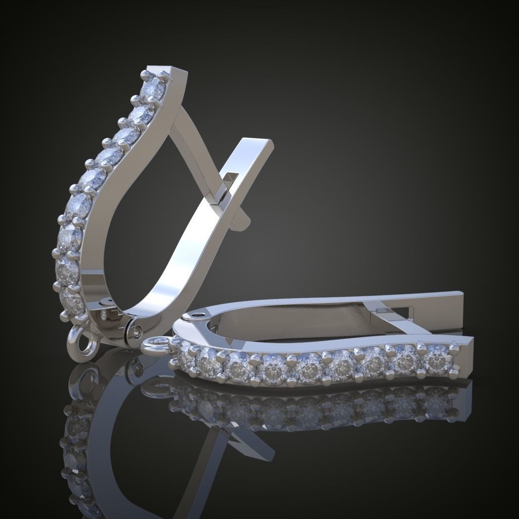 Earring 3D model 3D printable model 0121-6 3D print model_4